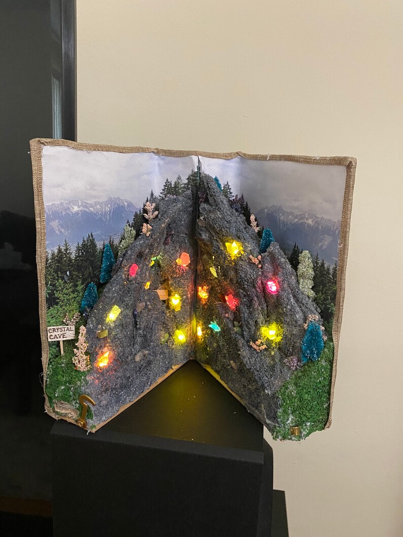 Crystal Cave Gemstone Light Up Book Nook Expandable one of a Etsy
