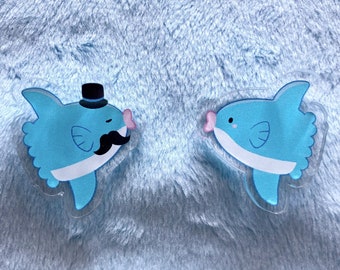 Ocean Sunfish Mola Mola Acrylic Pins