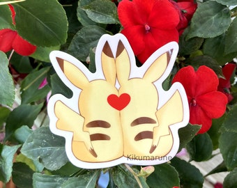 3" Pikachu Pair Sticker (3 Designs) | UV Resistant and Waterproof | Kawaii Gamer Gift