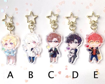 Mystic Messenger Cracked Ice Holographic Acrylic Charm Keychains | Otome Gamer Gift | Anime Merch