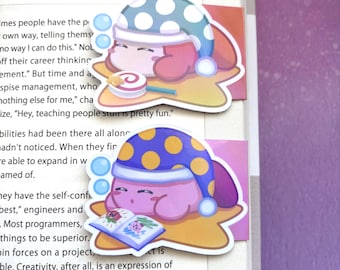 Sleepy Kirby and Waddle Dee Magnetic Bookmark | Book Lover Gamer Gift