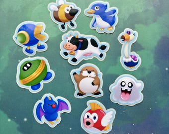 Mario-Inspired Friends and Enemies 2" Glossy Vinyl Stickers | Gamer Gift