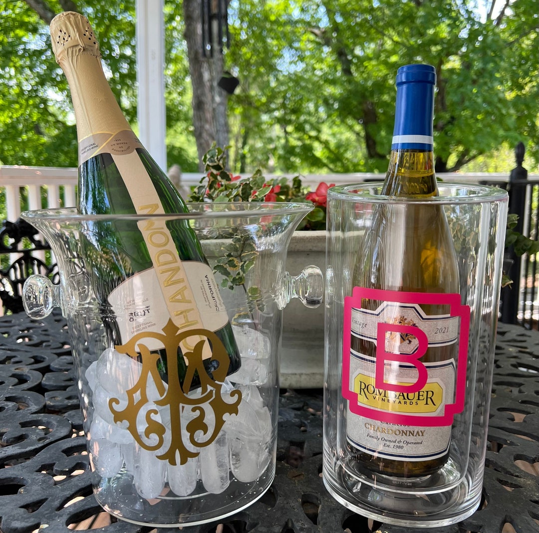 Monogrammed Wine Chiller Personalized Gift Wine Holder Etsy