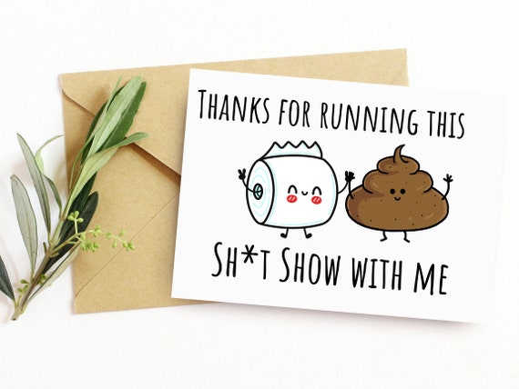 Thanks for Running This Shit Show With Me. Funny Father's Day Card for Husband. Printable Father's Day Card from Wife. Potty Humor Gift