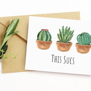 Este Sucs/ Condolencias divertidas, Tarjeta de recuperación pronto / Tarjeta de felicitación imprimible para un ser querido / Diseño de acuarela único Regalo de descarga digital