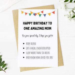 Carte d'anniversaire imprimable drôle pour maman. Carte d'anniversaire relatable pour maman amis. Carte de téléchargement numérique numérique 4x6 pour la mère. Anniversaire de maman