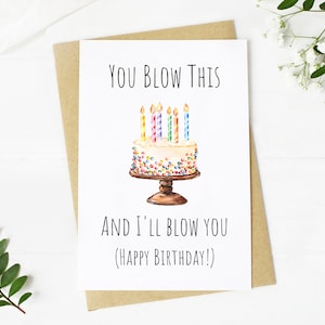 Du bläst dies und ich blase dich. Lustige druckbare Geburtstagskarte. Freche Blow Job Karte zum Geburtstag. Schmutziges Geschenk für Mann. Freund Geburtstag
