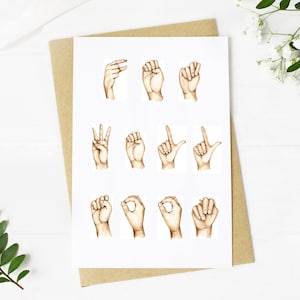 Biglietto di guarigione presto stampabile in ASL/Cartolina d'auguri della lingua dei segni americana/Condoglianze, Sentiti meglio Download digitale/Fai un regalo a casa