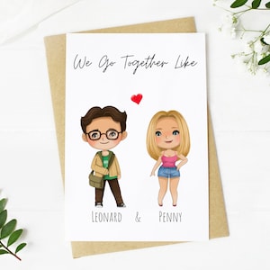 Andiamo insieme come Leonard e Penny. Simpatico biglietto di anniversario stampabile ispirato alla commedia per marito o moglie. San Valentino nerd per lui
