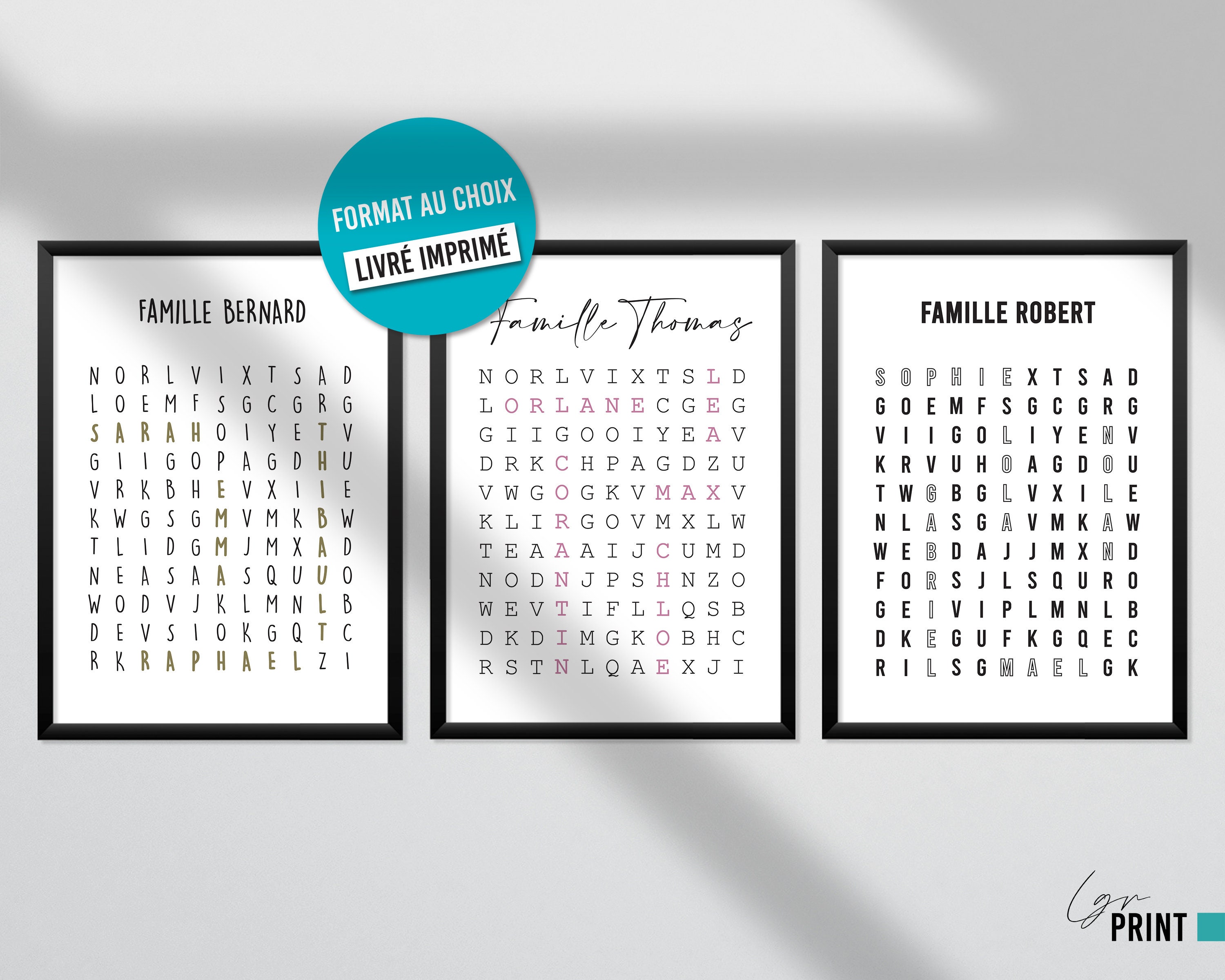 Affiche Famille Personnalisée/Customisez Votre Carte Pour Vous ou à Offrir en Cadeau