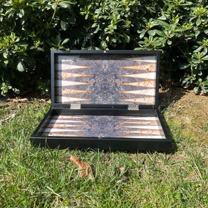 Backgammon Set w\ Handmade Backgammon Board Set - Wooden Backgammon Set -Traditional Game Set - Checkers Set - Chess Board Game - 3 Game Set