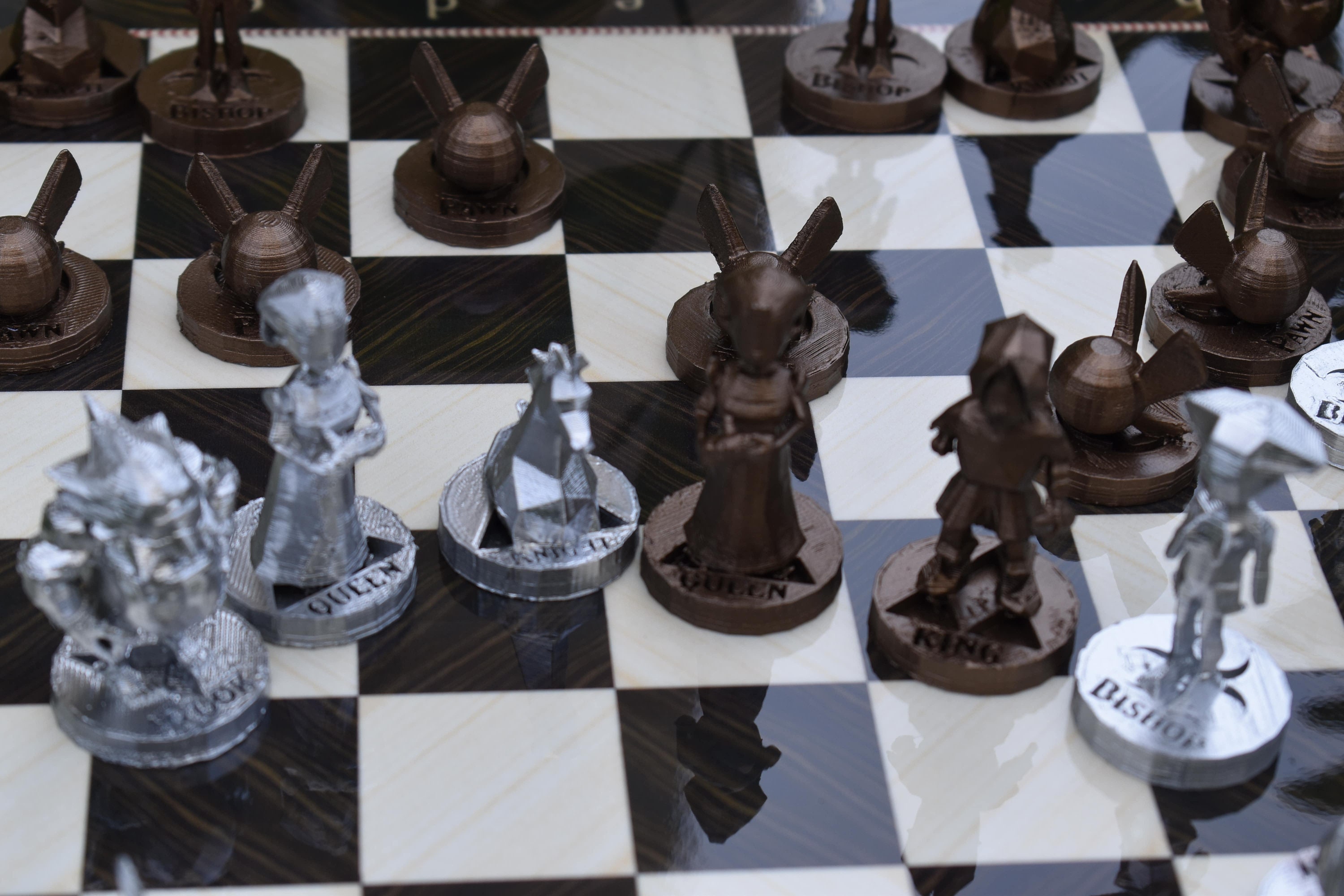 Zelda Chess Set w Zelda Pieces with Board Handmade 3D Chess Etsy