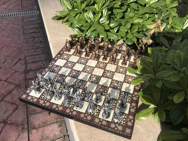 Unique Mythological Chess Set w Handmade Chess Set Metal Etsy