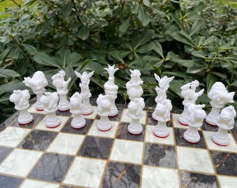 Pokemon Chess Set w\ Unique Chess Pieces with Board - Handmade 3D Anime Chess Set
