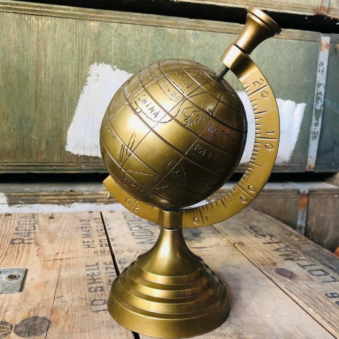 Brass Earth Globe Model w Vintage Globes Retro Globes Etsy