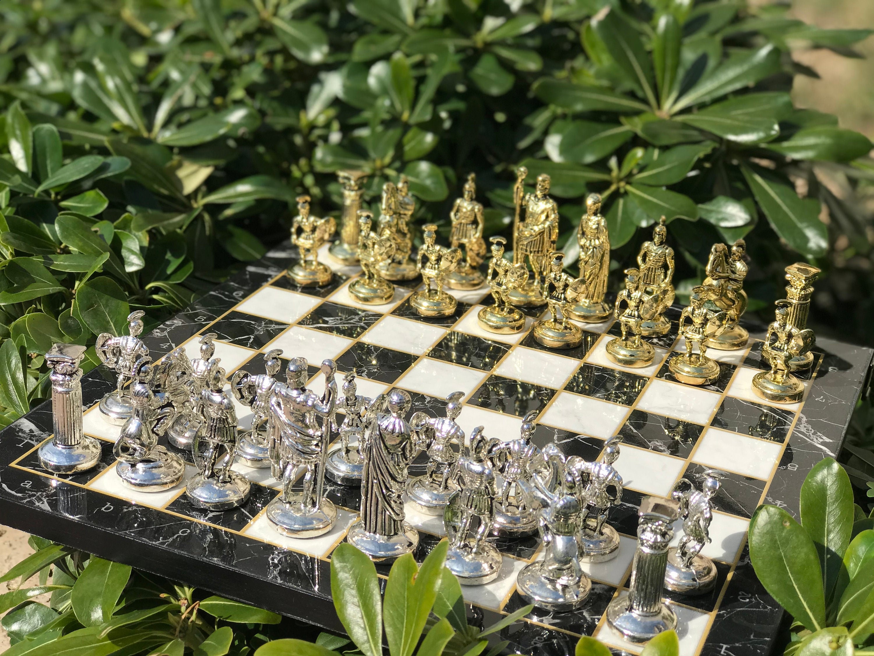 Download wallpapers 3d chess, silver metal chess, chessboard