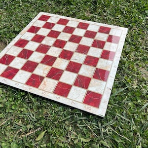 Red Chess Board - Only Chessboard - 36x36cm Wooden Chessboard