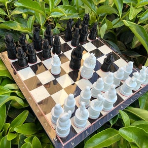 Cat Chess Set w\ Cat Pieces with Board - Royal Chess Set - Animal Chess Set - 3D Chess Game - Cat Lover Gift - Handmade Chess Pieces