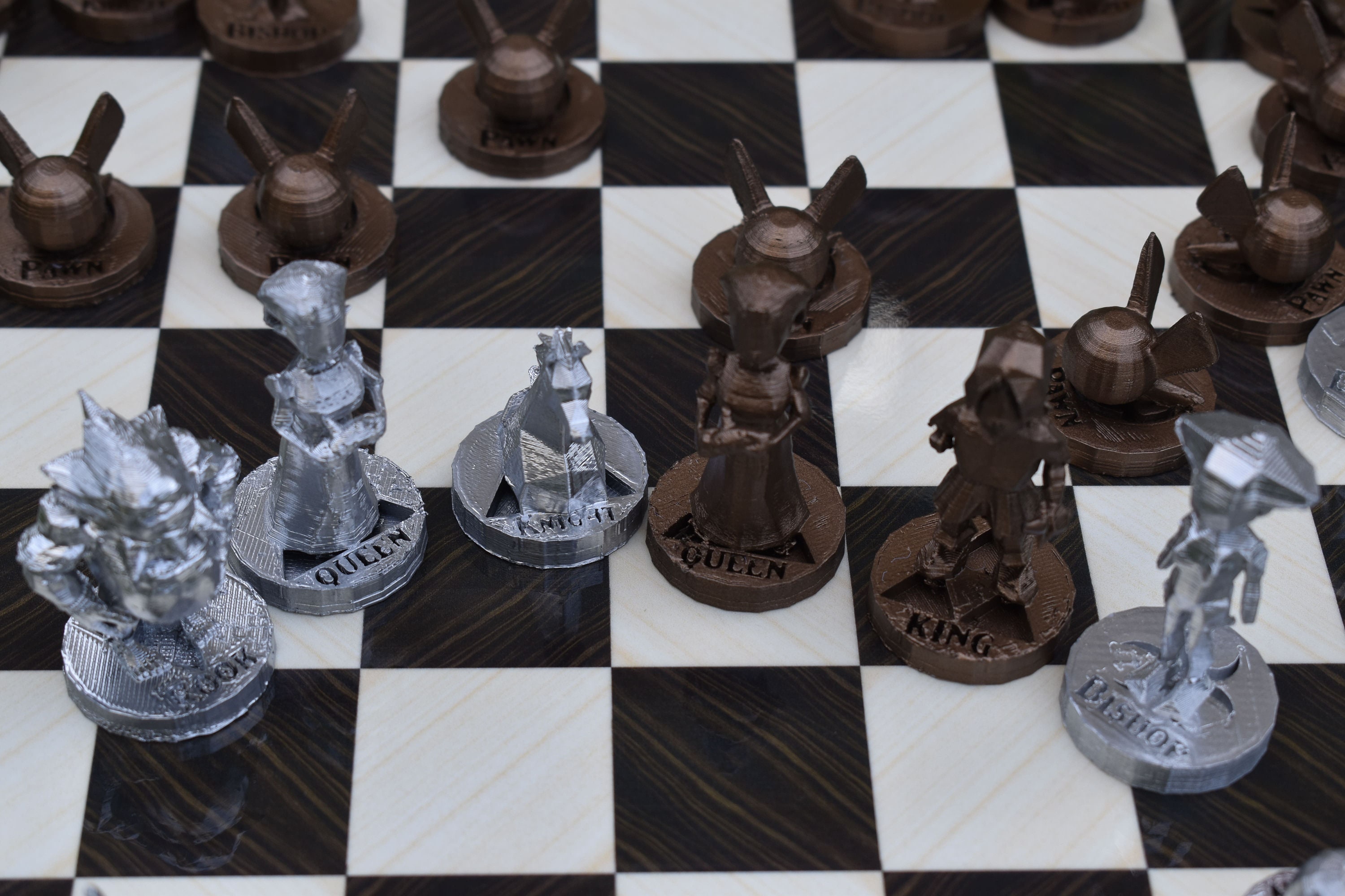 Zelda Chess Set w Zelda Pieces with Board Handmade 3D Chess Etsy