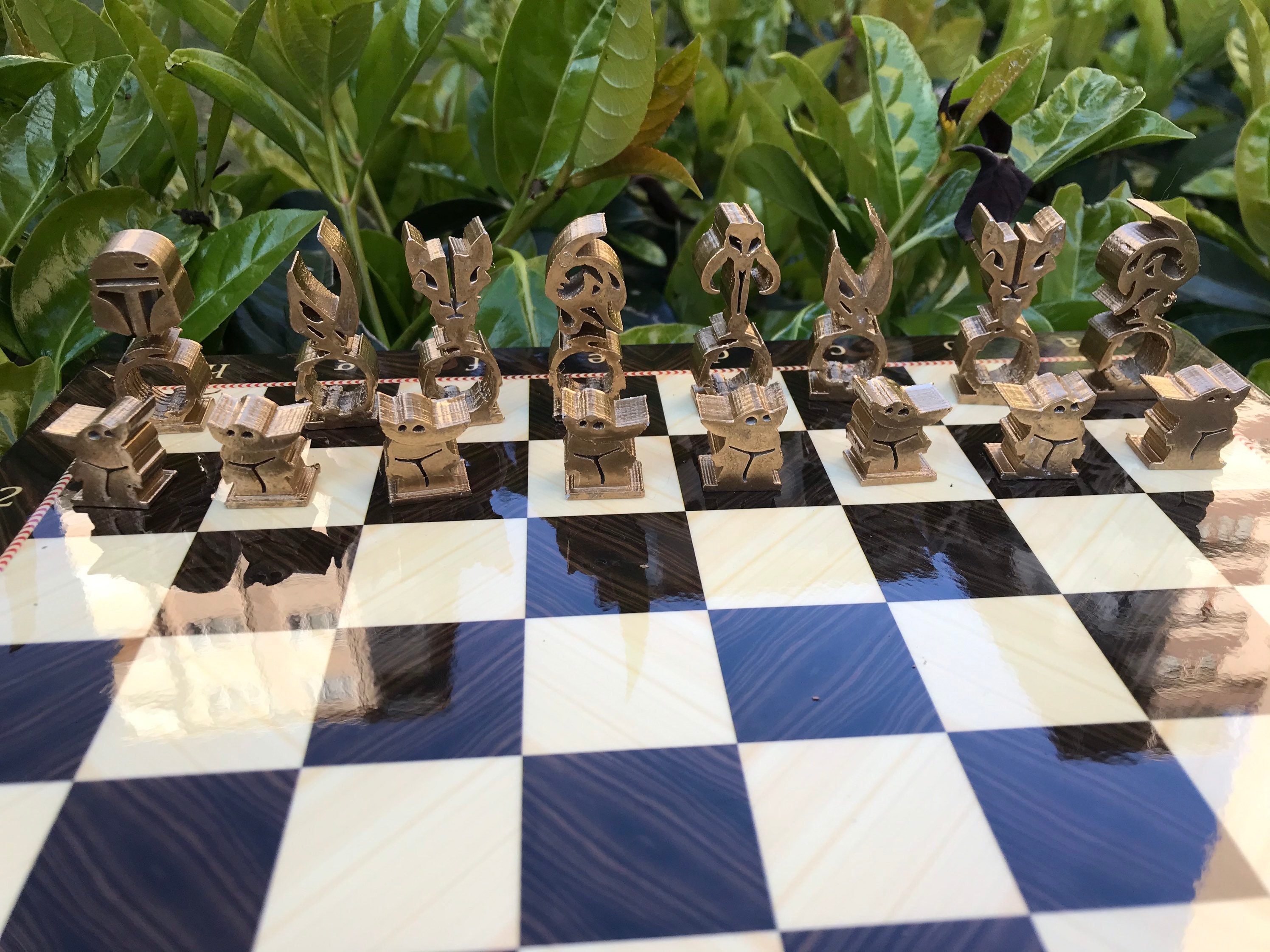 Star Wars Mandalorian Chess Set W 3D Chess Pieces Star Wars Figures Handmade Chess Set Cartoon Chess Set Travel Chess Unique Chess Etsy
