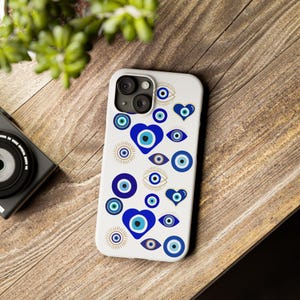 Protective Phone Cases with Evil Eye Design, Cute Phone Cover, Slim Fit Case, Gift for Her, Trendy Accessory