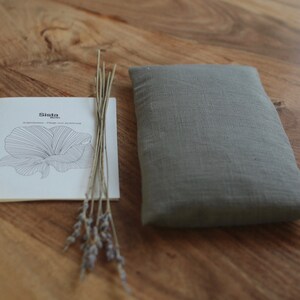 Linen Eye pillow filled with organic rapeseeds and lavender Soft linen WASHABLE cover yoga relax spa self-care Verde