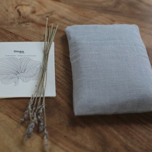 Linen Eye pillow filled with organic rapeseeds and lavender Soft linen WASHABLE cover yoga relax spa self-care Cinzento