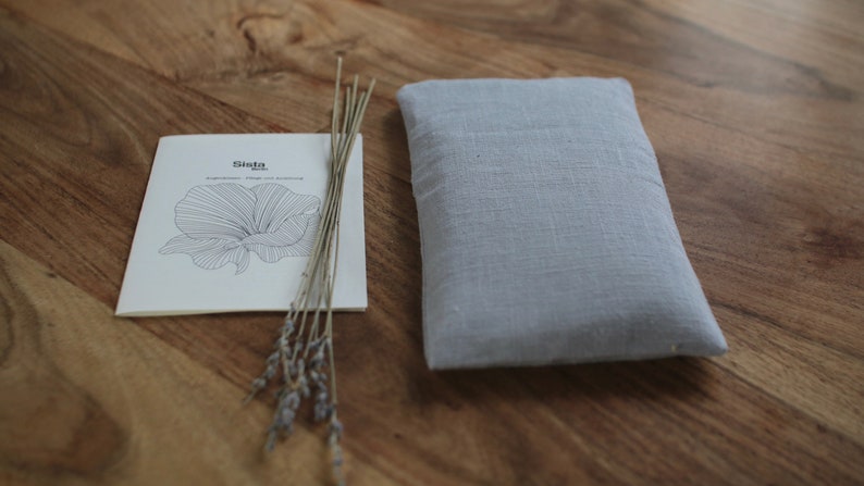 Linen Eye pillow filled with organic rapeseeds and lavender Soft linen WASHABLE cover yoga relax spa self-care Cinzento