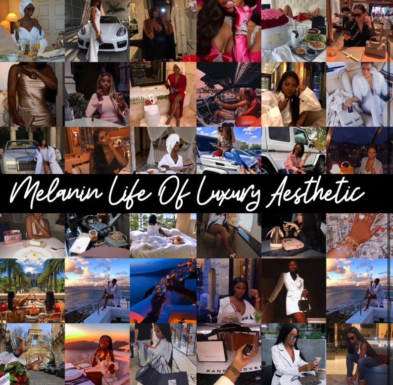 Melanin Luxury Life Aesthetic Collage Digital Download | Etsy
