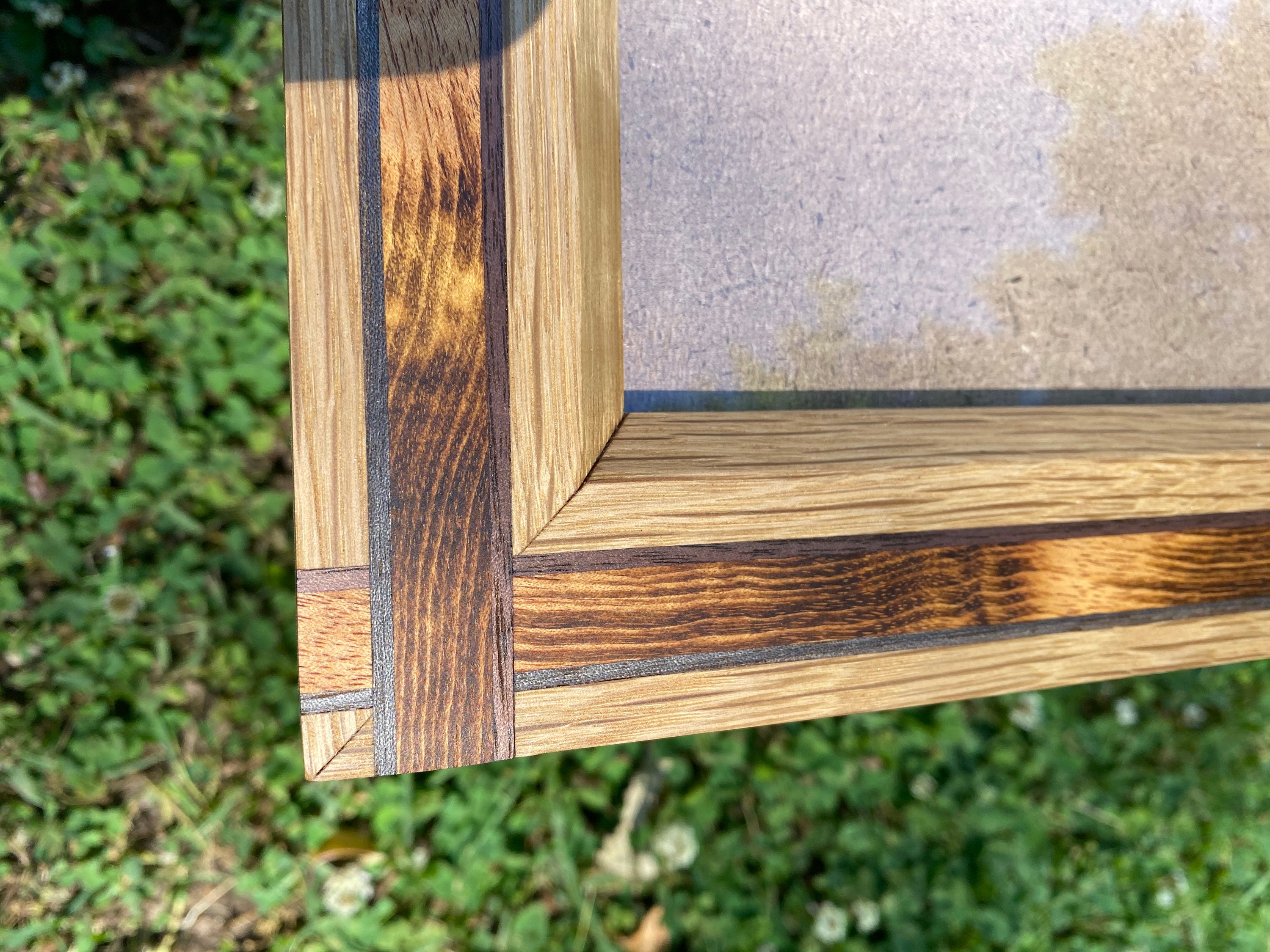 Tigerwood Inlay banding 5x7 Picture Frame Solid White Oak . Etsy