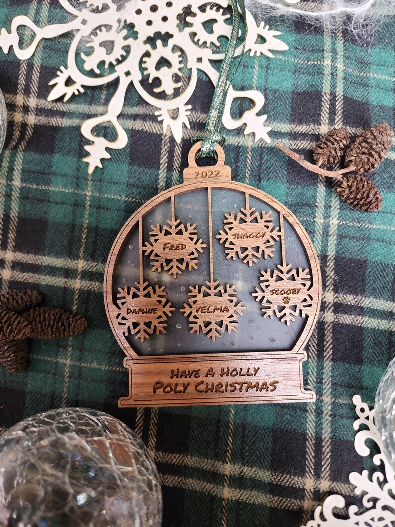 Personalized Polyamory Ornament Have a Holly Poly Christmas 2023 image 5