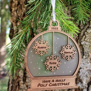 Personalized Polyamory Ornament Have a Holly Poly Christmas 2023 image 2