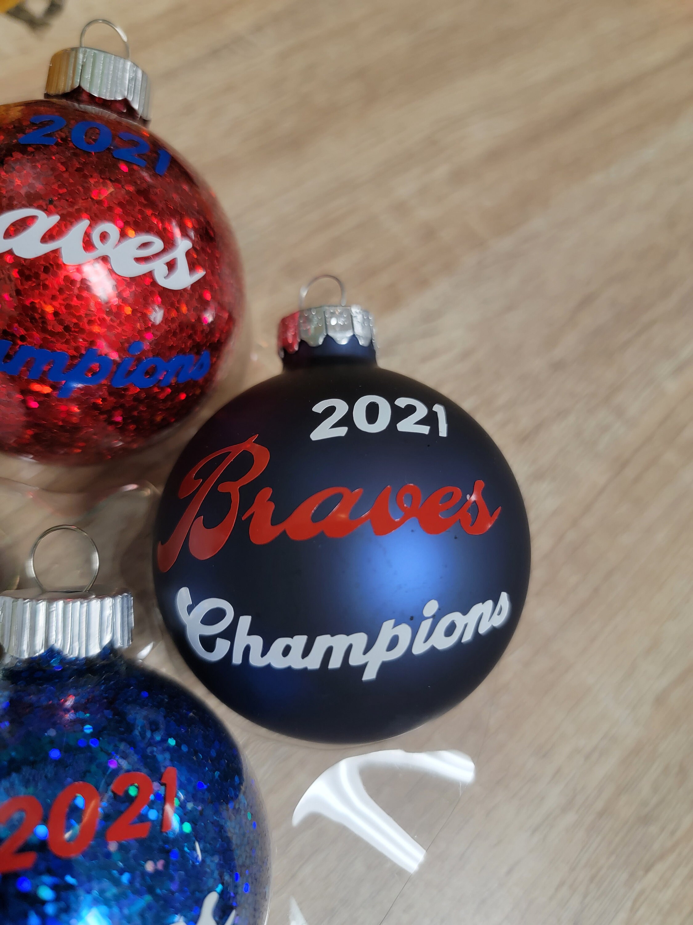 Atlanta Braves Championship Christmas Ornaments 2021 Champions Etsy