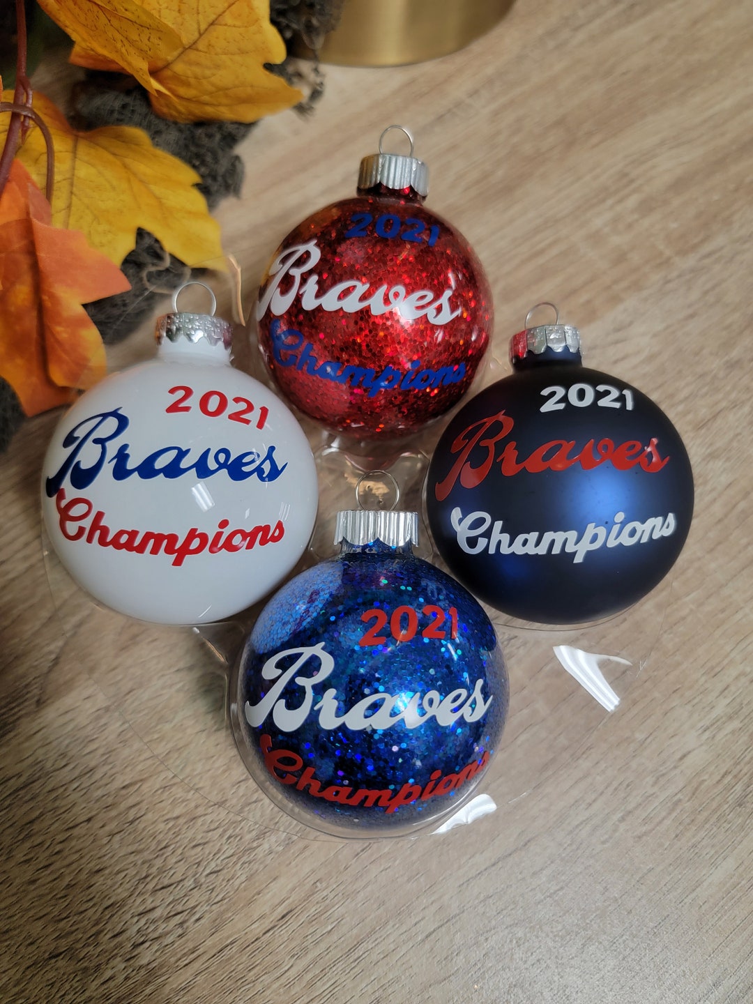 Atlanta Braves Championship Christmas Ornaments 2021 Champions Major