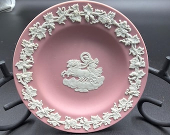 Wedgwood Pink Jasperware Trinket Dish Chariot Grapevine Made in England