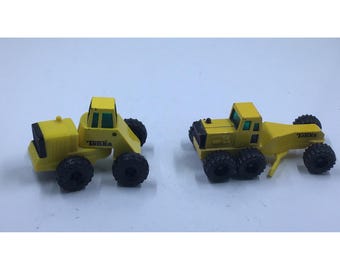 Motoniveladora amarilla Tonka de 1994 y cabina de tractor de 1992, coleccionables de metal fundido a presión, juguetes de construcción duraderos de 6,35 cm (2,5 pulgadas).