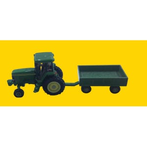 John Deere Die-Cast Tractor & Hay Trailer 6" Long