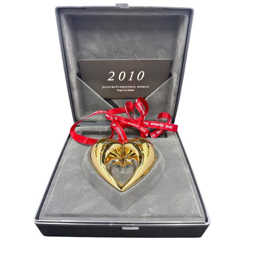 Georg Jensen 2010 Christmas Mobile Heart Ornament Juleuro Gold
