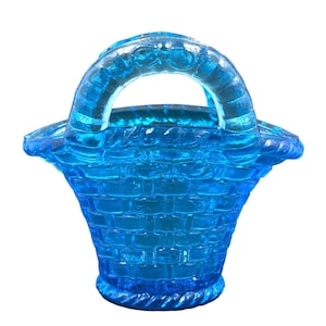 Cestino in vetro di uranio vintage con motivo intrecciato in vetro di vaselina reattivo ai raggi UV