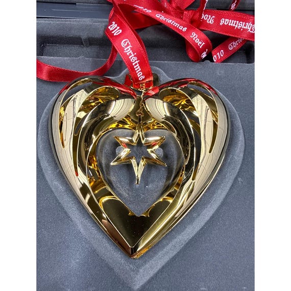 Georg Jensen 2010 Christmas Mobile Heart Ornament Juleuro Gold