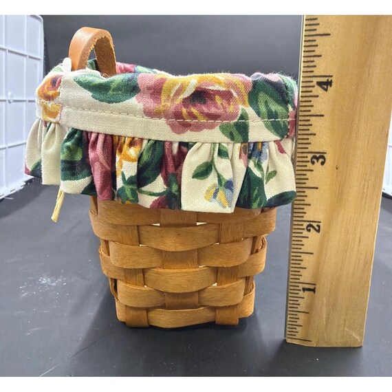 Longaberger Small Basket With Floral Fabric Liner & Plastic Insert