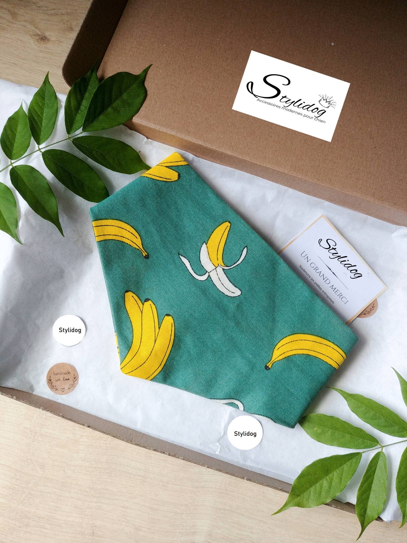 Bandana Pour Chien Fait Main/Accessoire Vêtement Bandana à Pression Chat Banane Chien