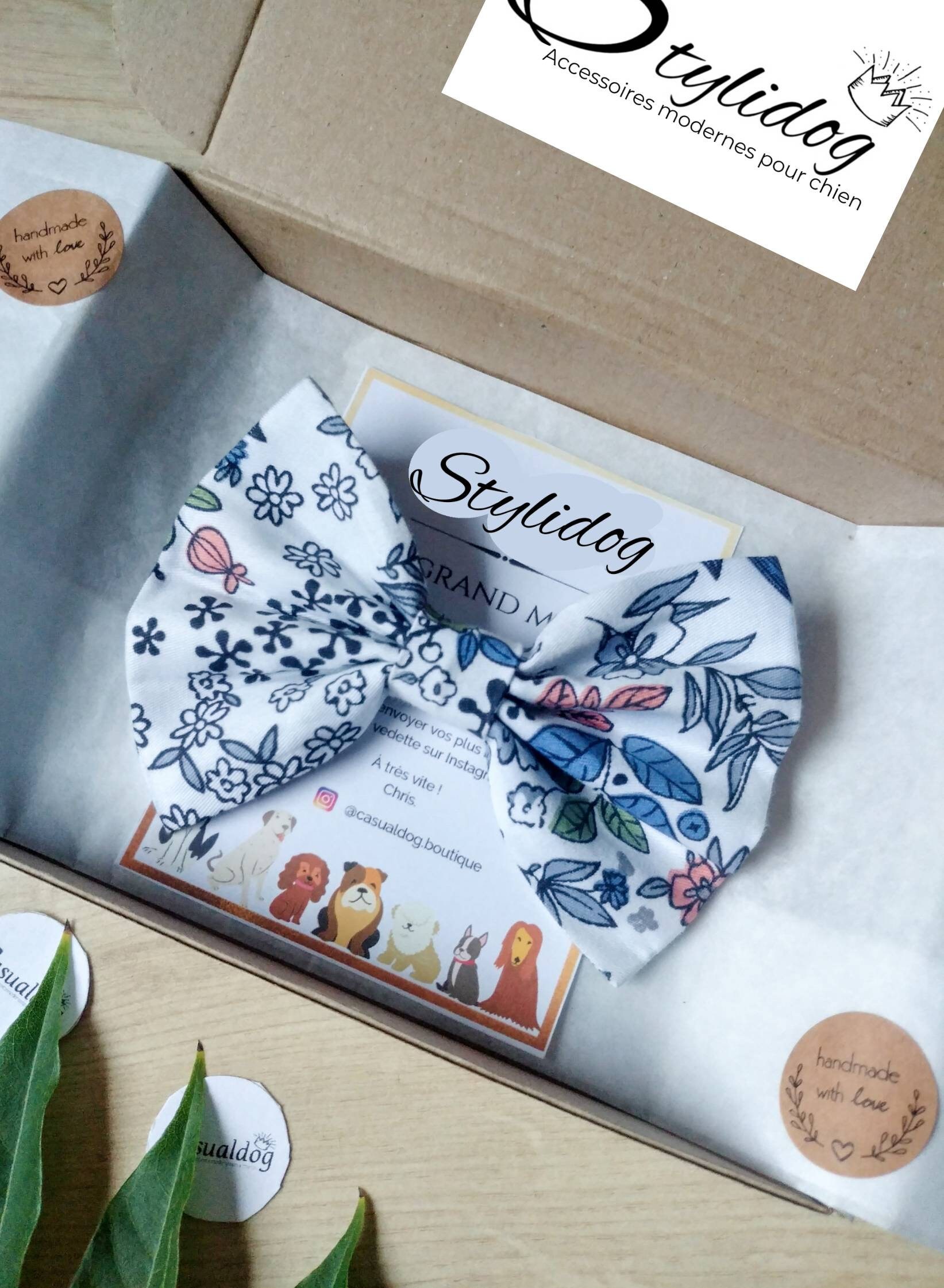 Noeud Papillon Chien Fait Main/Accessoire Noeud Coton Noeud Motif Fleur Chat Chien