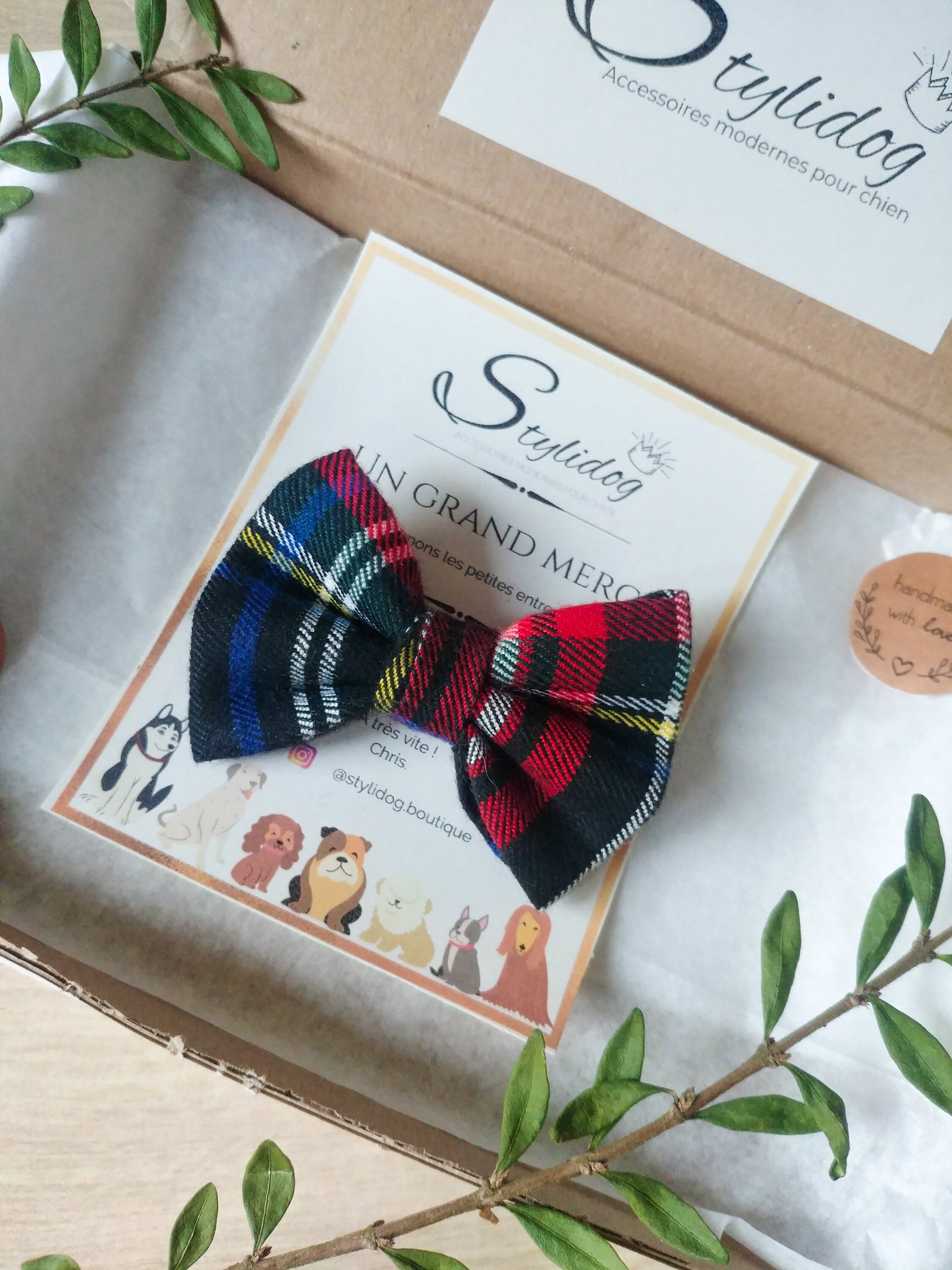 Noeud Papillon Chien Fait Main/Accessoire Noeud Tartan Noeud Écossais Chat Chien