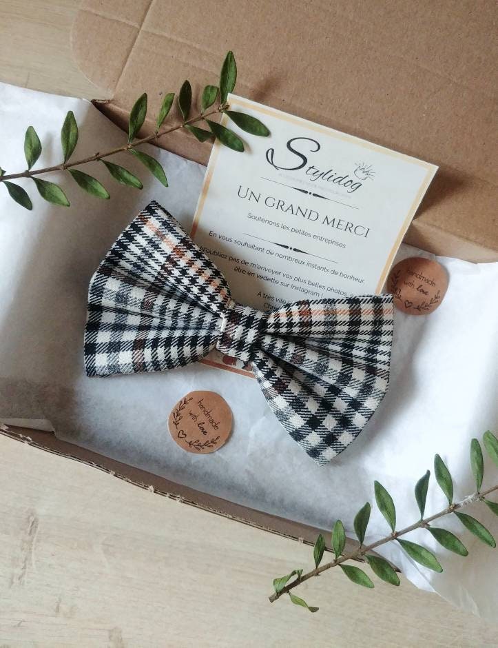 Noeud Papillon Chien Fait Main/Accessoire Noeud Tartan Noeud à Carreaux Chat Chien