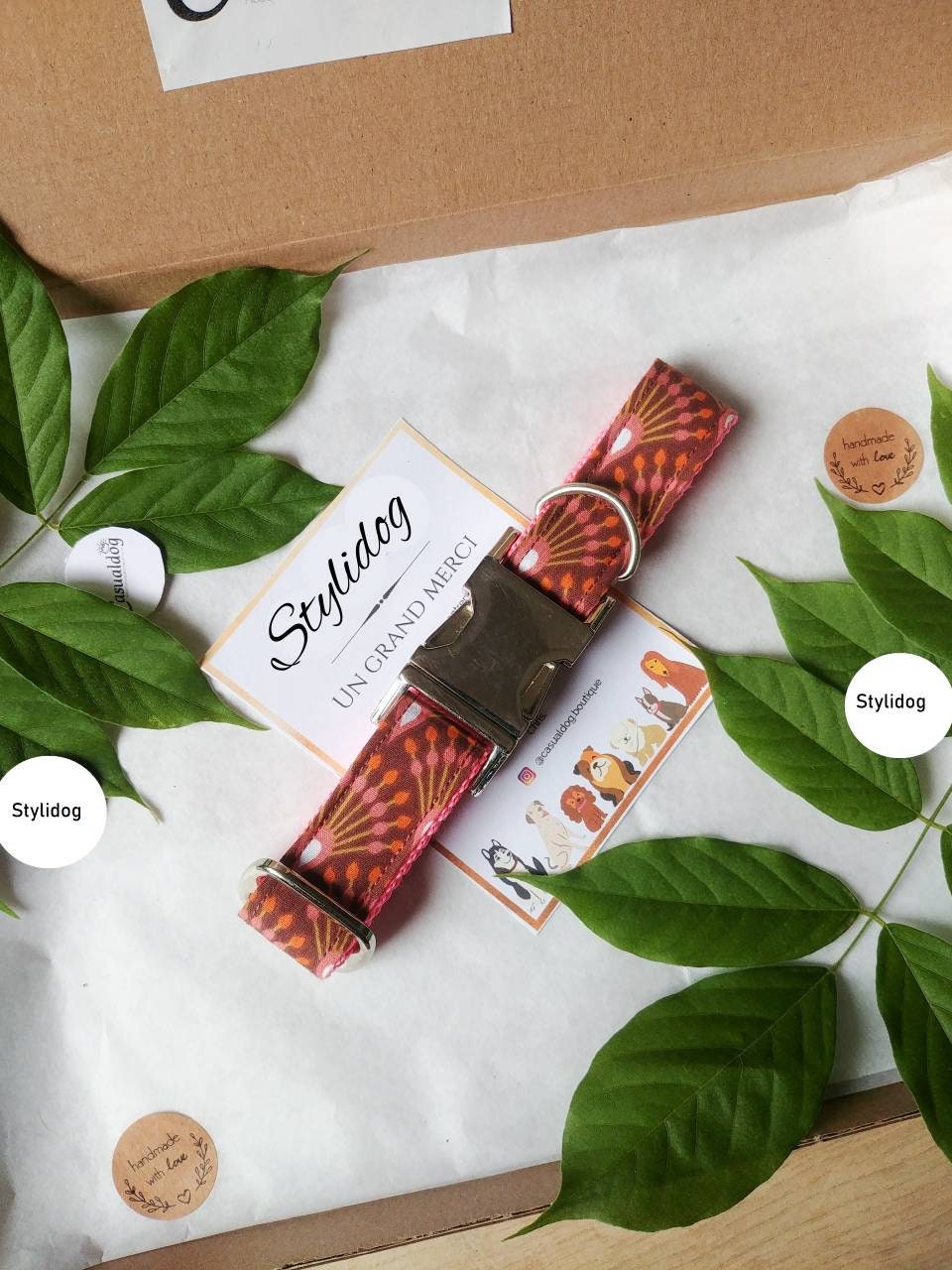 Collier Pour Chien/Accessoire Collier Réglable Colliers Bordeau Boucle de Libération Rapide Tissu Ch