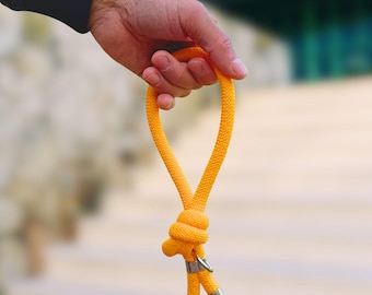 Seil-Hundeleine – 130 cm, farbenfroh und handgefertigt | Hundeleine hergestellt in Frankreich | Komfort und Stil | Mehrfarbig – Geschenkidee