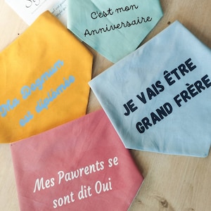 Bandana pour chien / grande annonce / personnalisable / message / Chat /