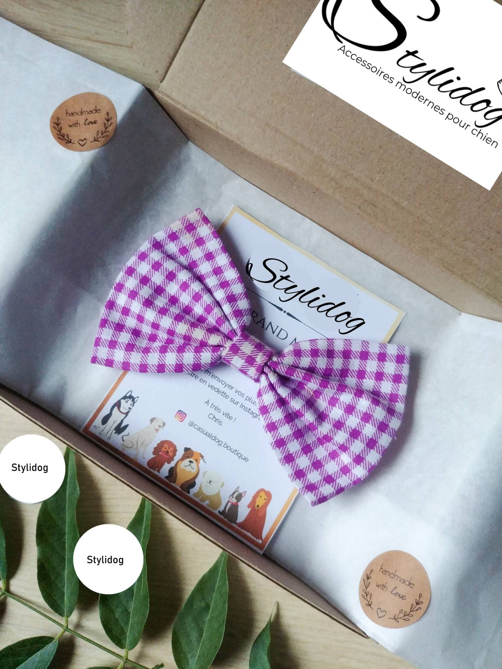 Noeud Papillon Chien/Accessoire Noeud Vichy Noeud Violet/ Chat