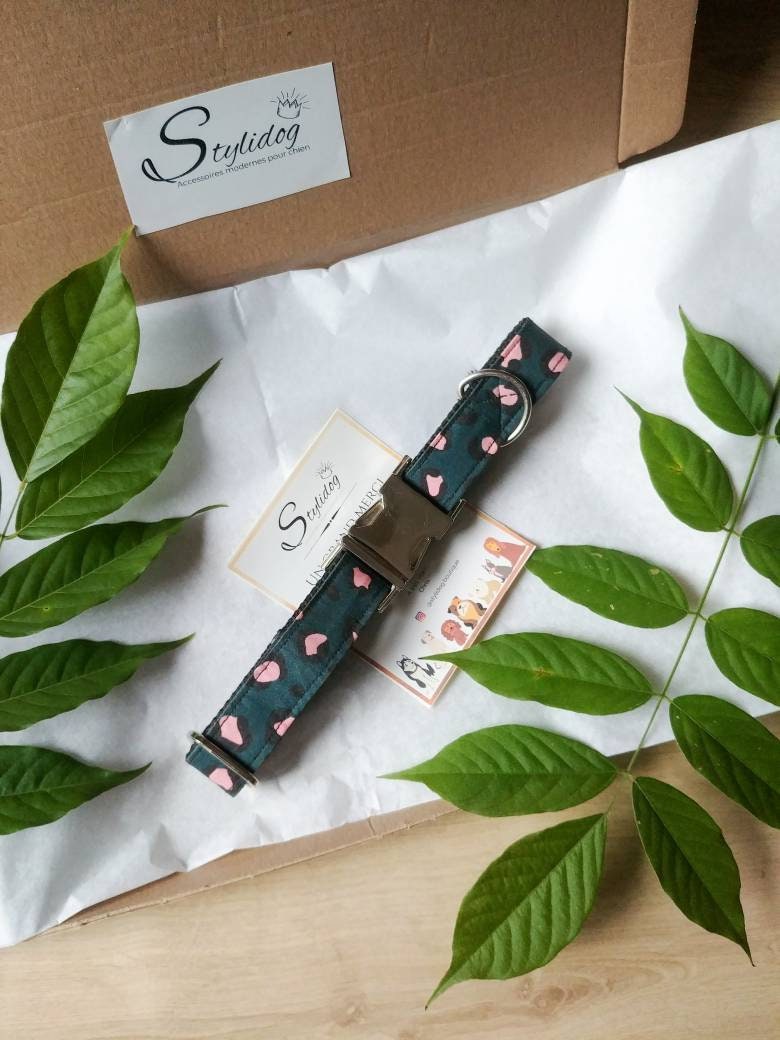 Collier Pour Chien/Accessoire Collier Réglable Collier Colliers Léopard Boucle de Libération Rapide